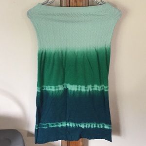 Multi color blue green tube dress.